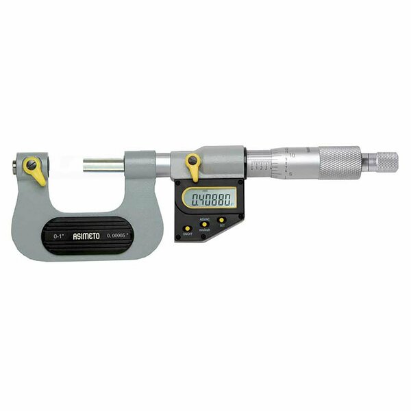 Asimeto 0-1"/0-25mm x 0.00005"/0.001mm Ratchet Thimble Asimeto Digital Screw Thread Micrometer 7136011